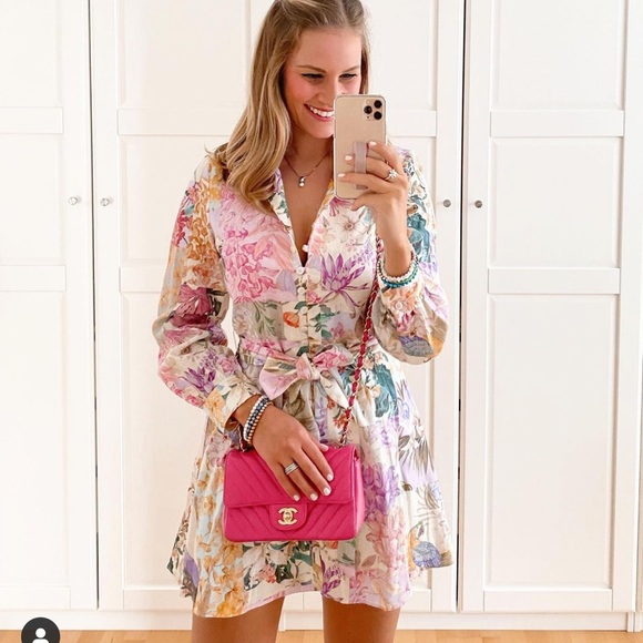 NWT ZARA Linen Floral Print Dress Blogger Favorite - Picture 7 of 16